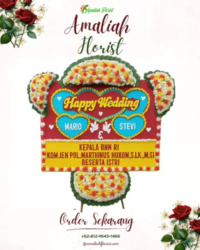 Karangan Papan Bunga Pernikahan di Ranotana